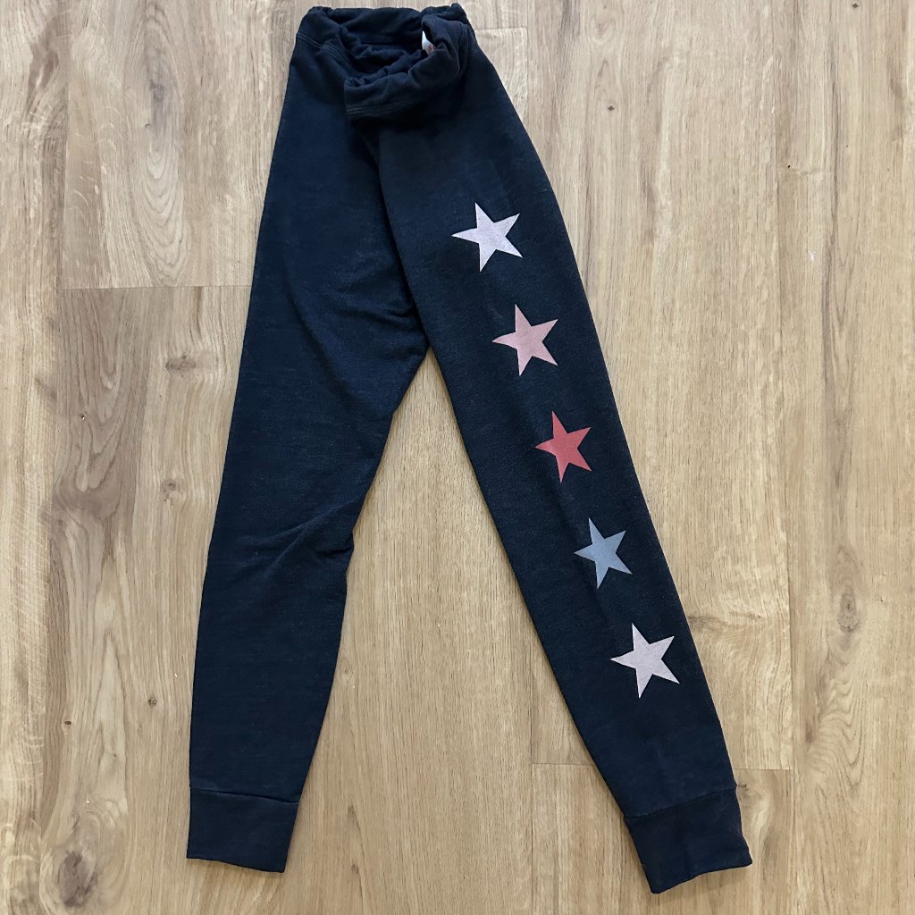 Sundry Navy Leggings With Multicolor Star Design